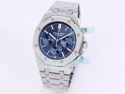 Replica Audemars Piguet Royal Oak Chronograph Frosted Gold Blue Dial 41MM